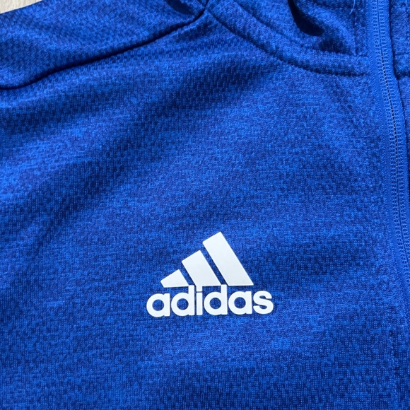 Adidas Activewear Blue Hoodie Size XS Girls Climawarm ( No Drawstrings ) - Picture 2 of 16